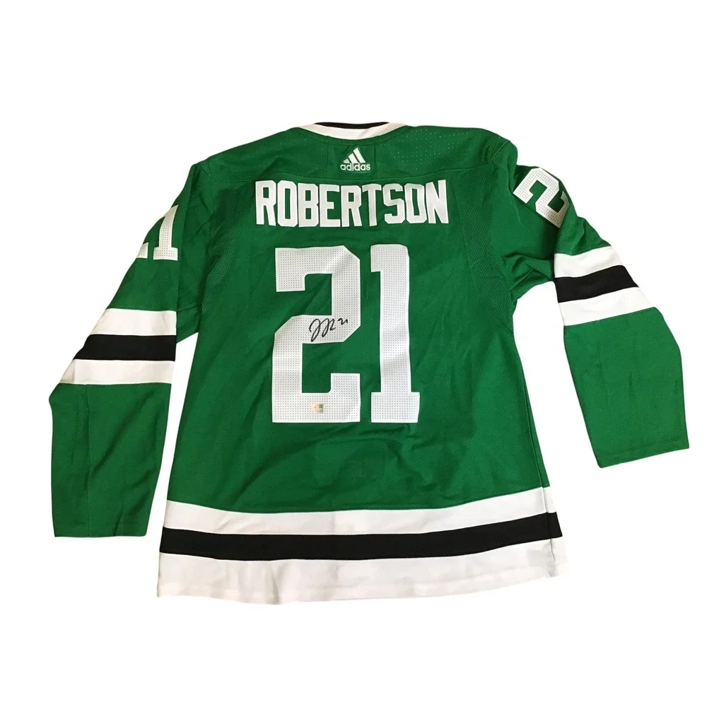 Adidas Victory Green Dallas Stars Robertson #21 Signed Authentic Jersey Size 52